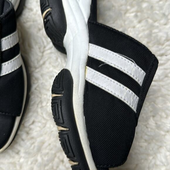 Y2K Vintage Mudd Platform Sandals Slip On Streetwear Comfy Slide On Black White - Picture 7 of 10